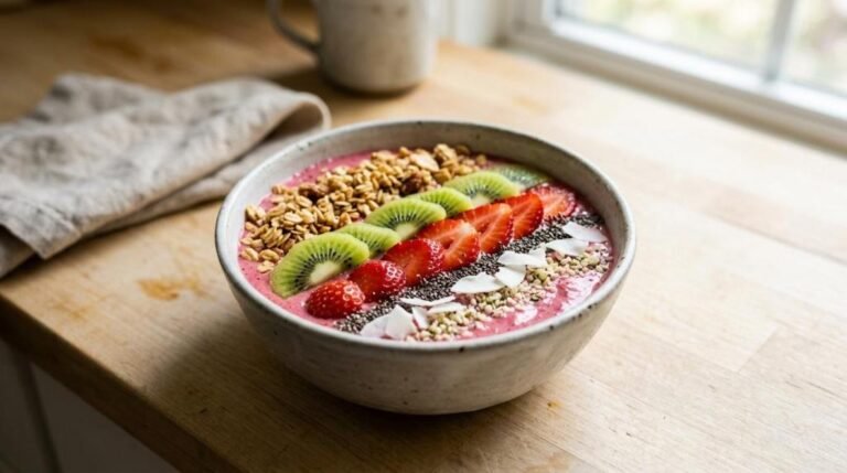 pink smoothie bowl