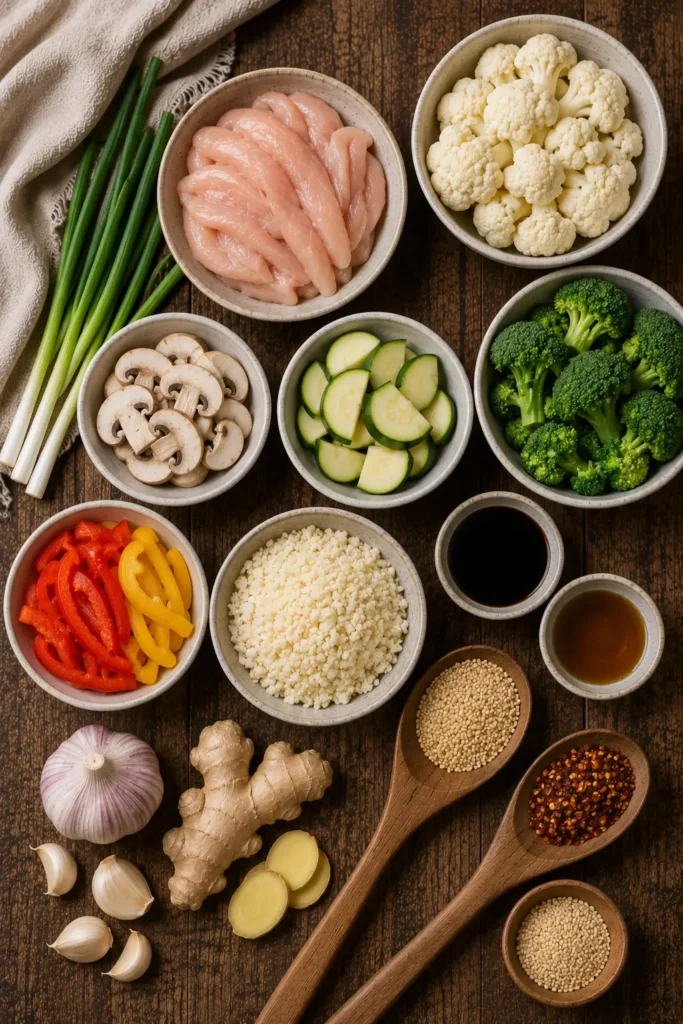 Keto Stir Fry with Cauliflower Rice 1