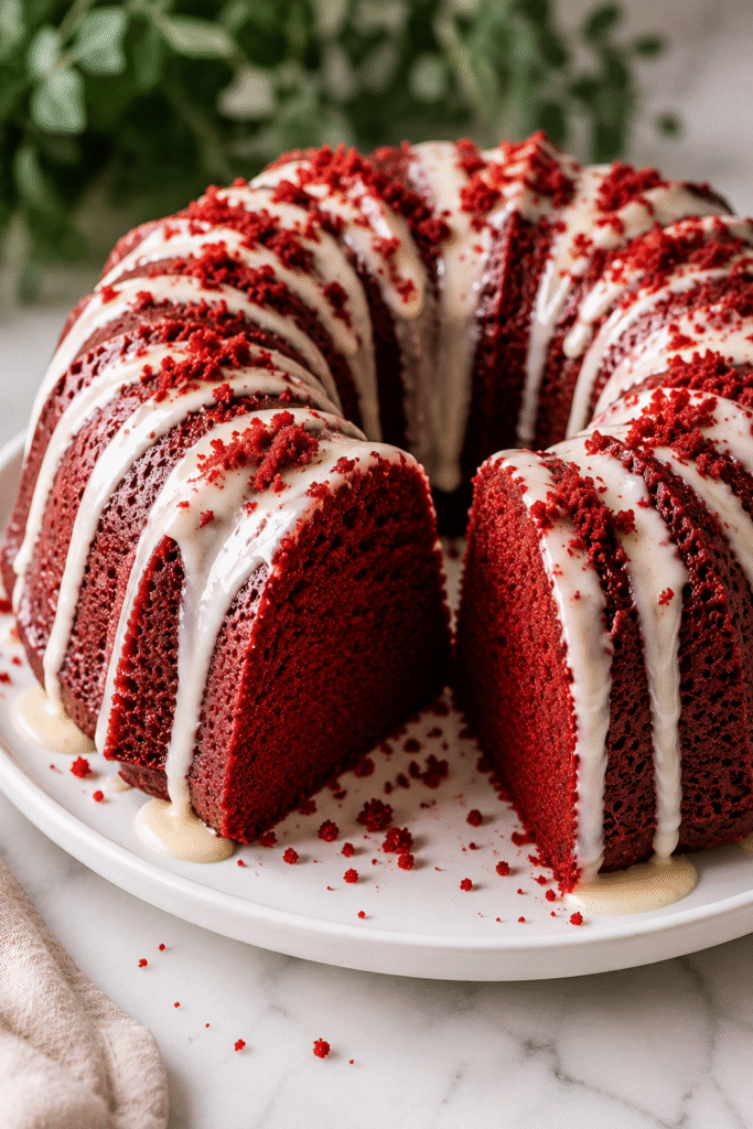 Keto red velvet bundt cake