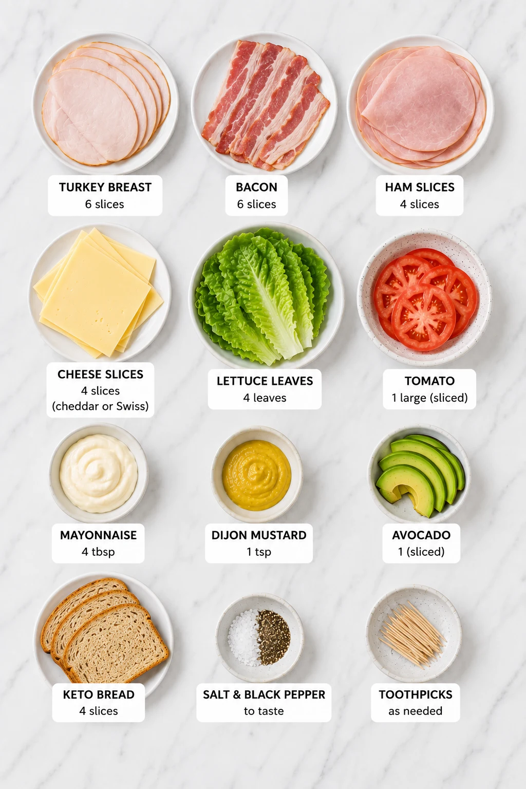 club sandwich keto ingredients