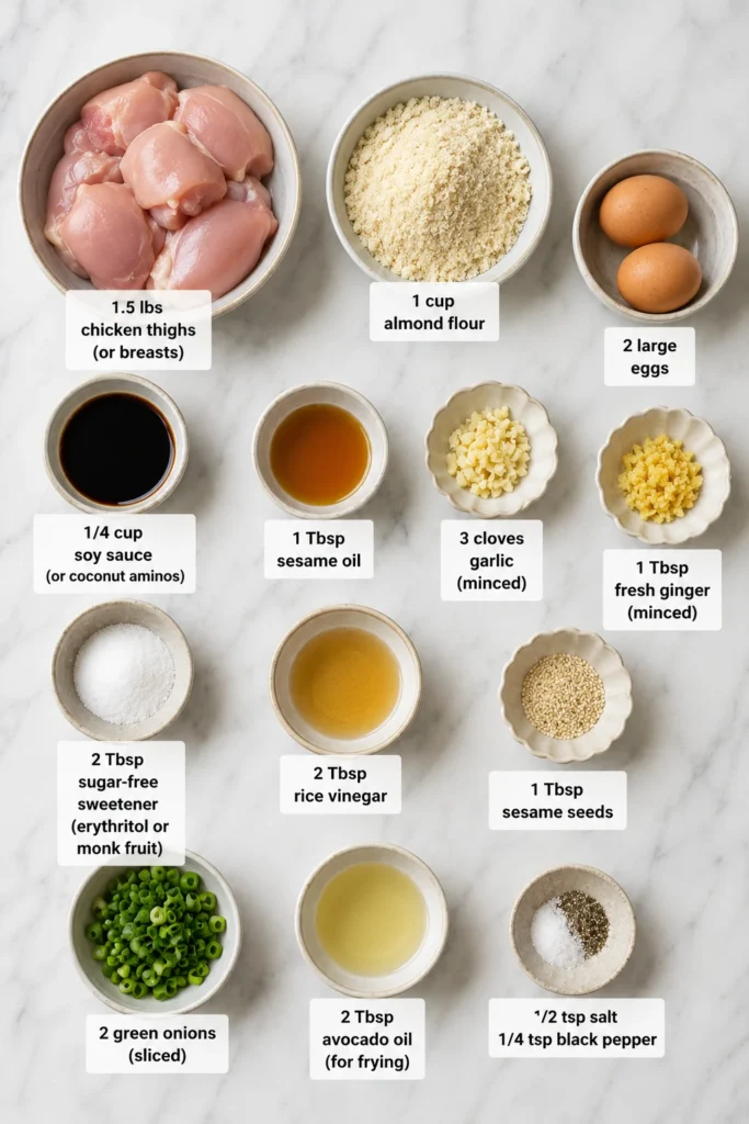 Keto friendly sesame chicken ingrédients image 119