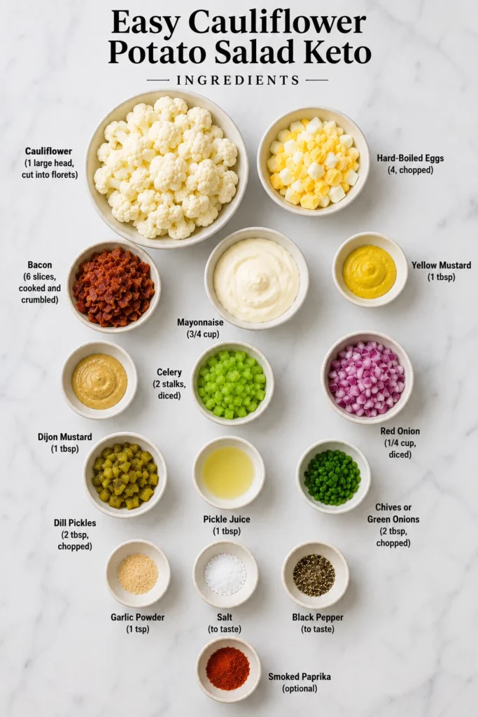 easy cauliflower potato salad keto ingredients image 60