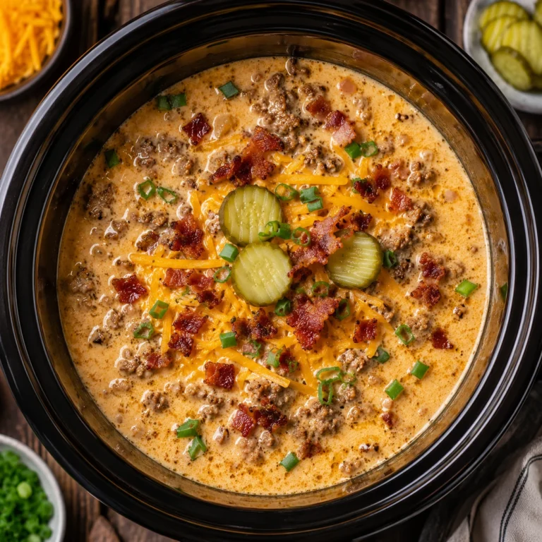 keto bacon cheeseburger soup crockpot 1