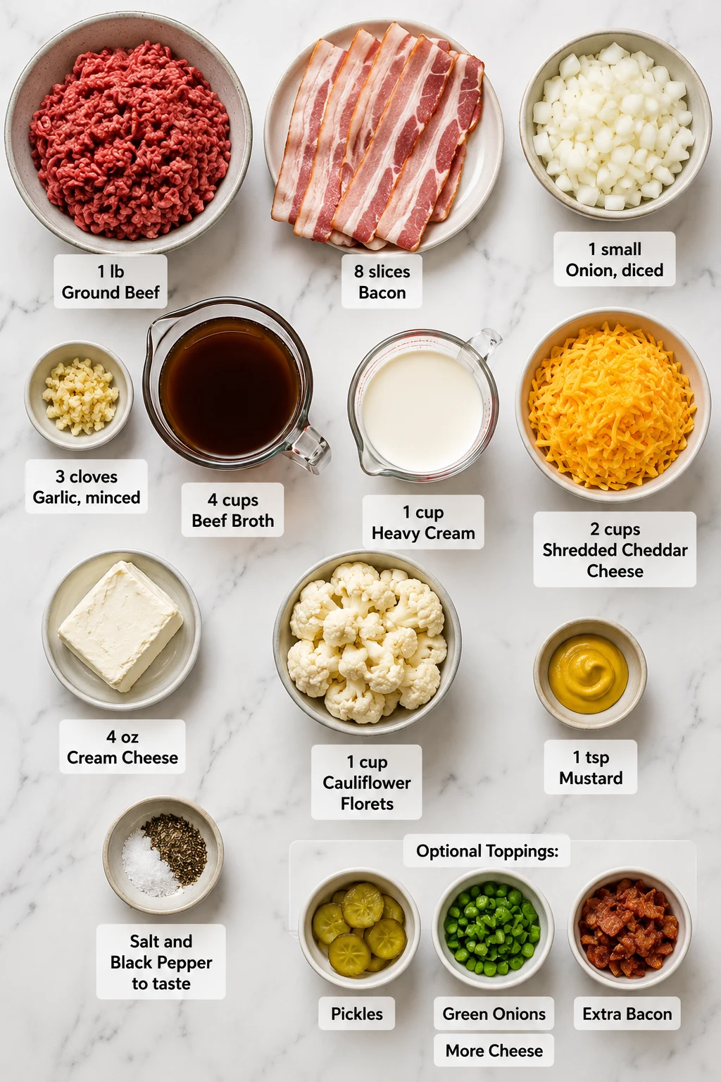 keto bacon cheeseburger soup crockpot ingredients