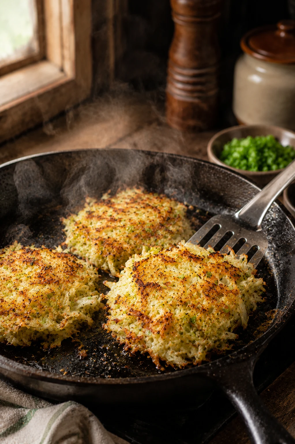 keto cabbage hash browns preparation