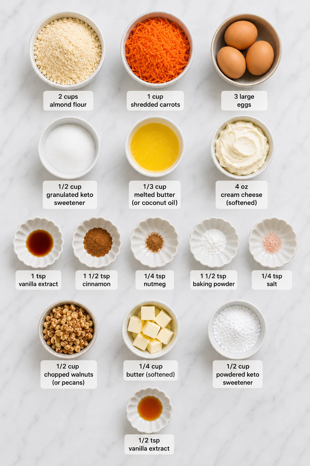keto carrot cake cupcakes low carb ingredients