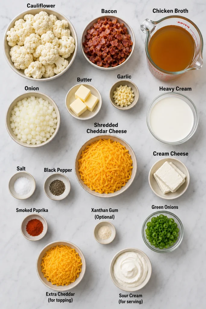 keto loaded potato soup ingredients