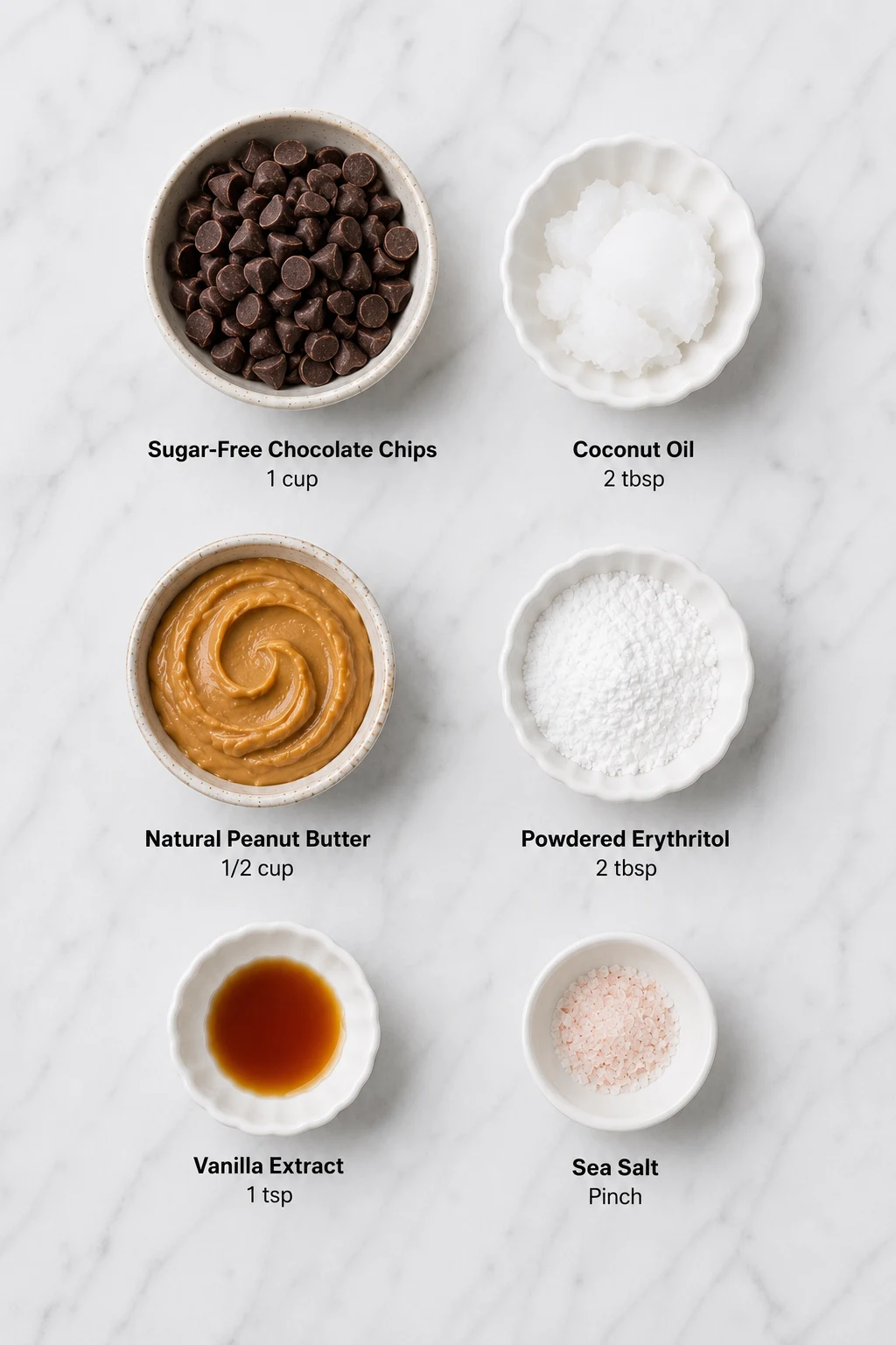 keto peanut butter cups with coconut oil ingredients
