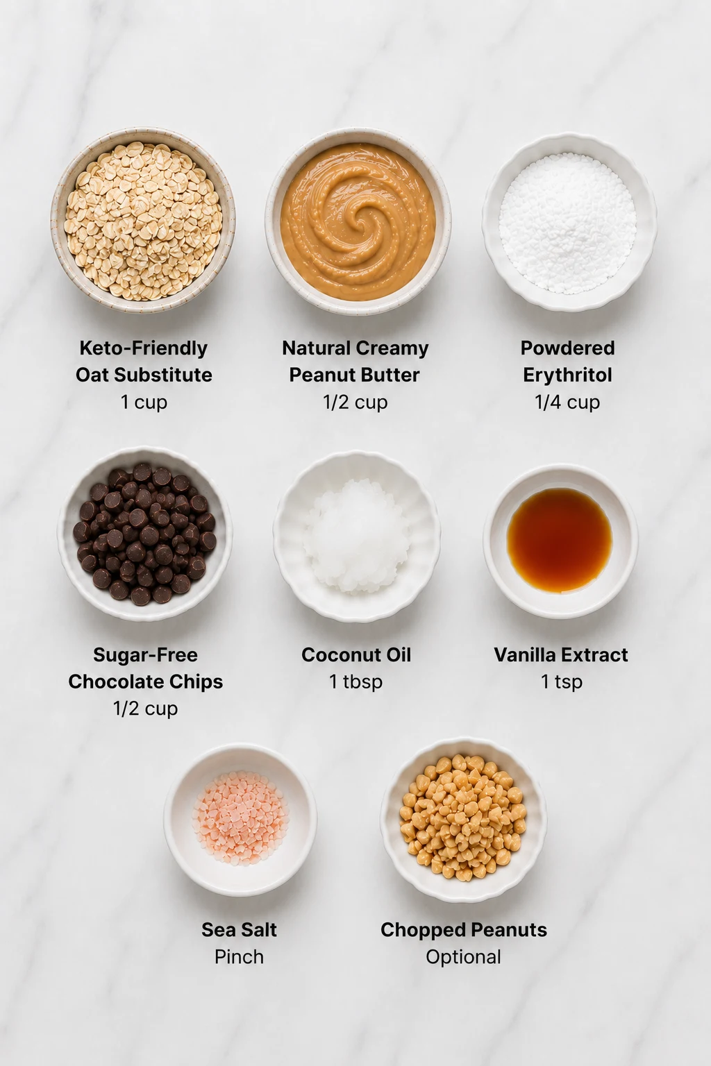 keto peanut butter oat cups ingredients
