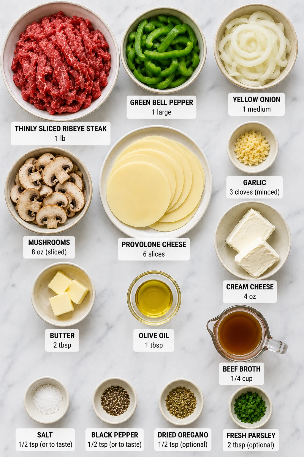 keto philly cheesesteak bowl ingredients