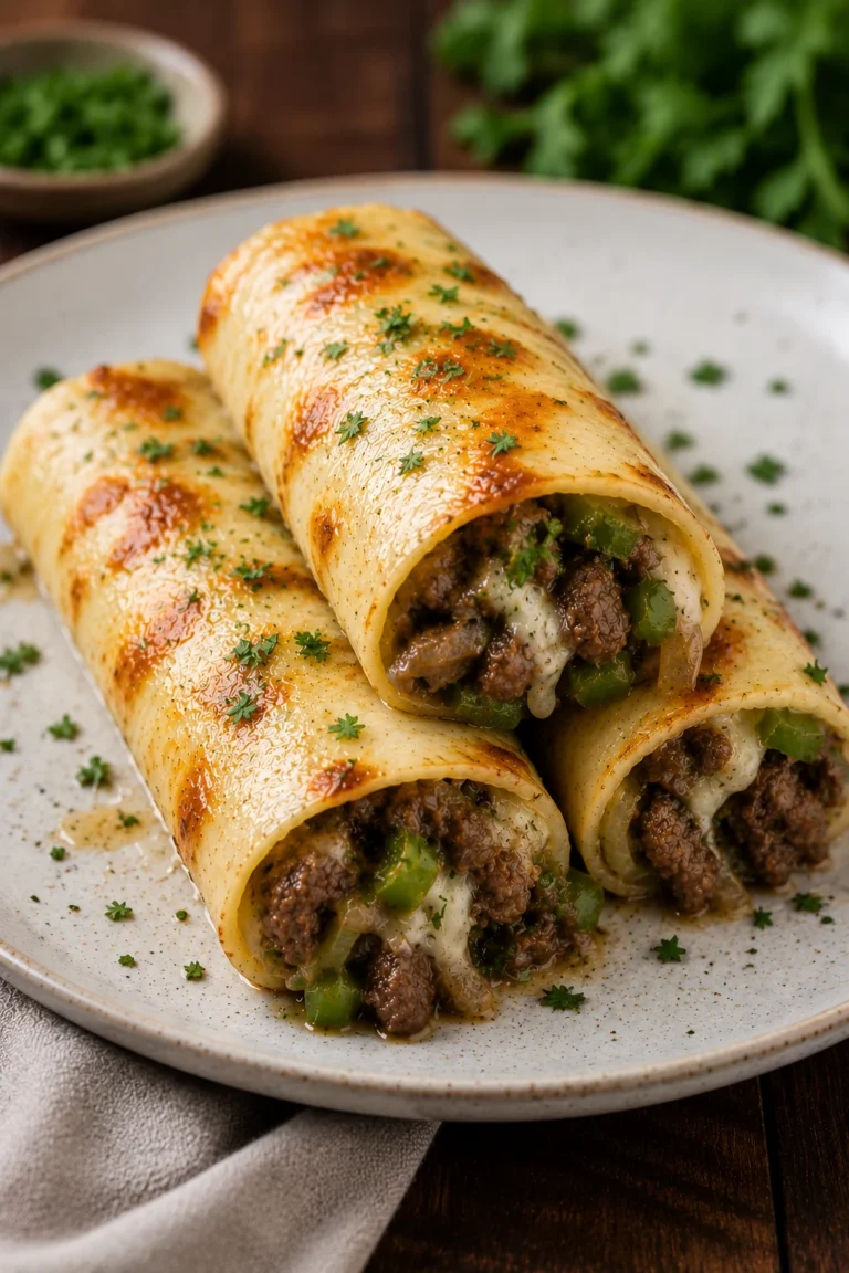 keto philly cheesesteak roll up