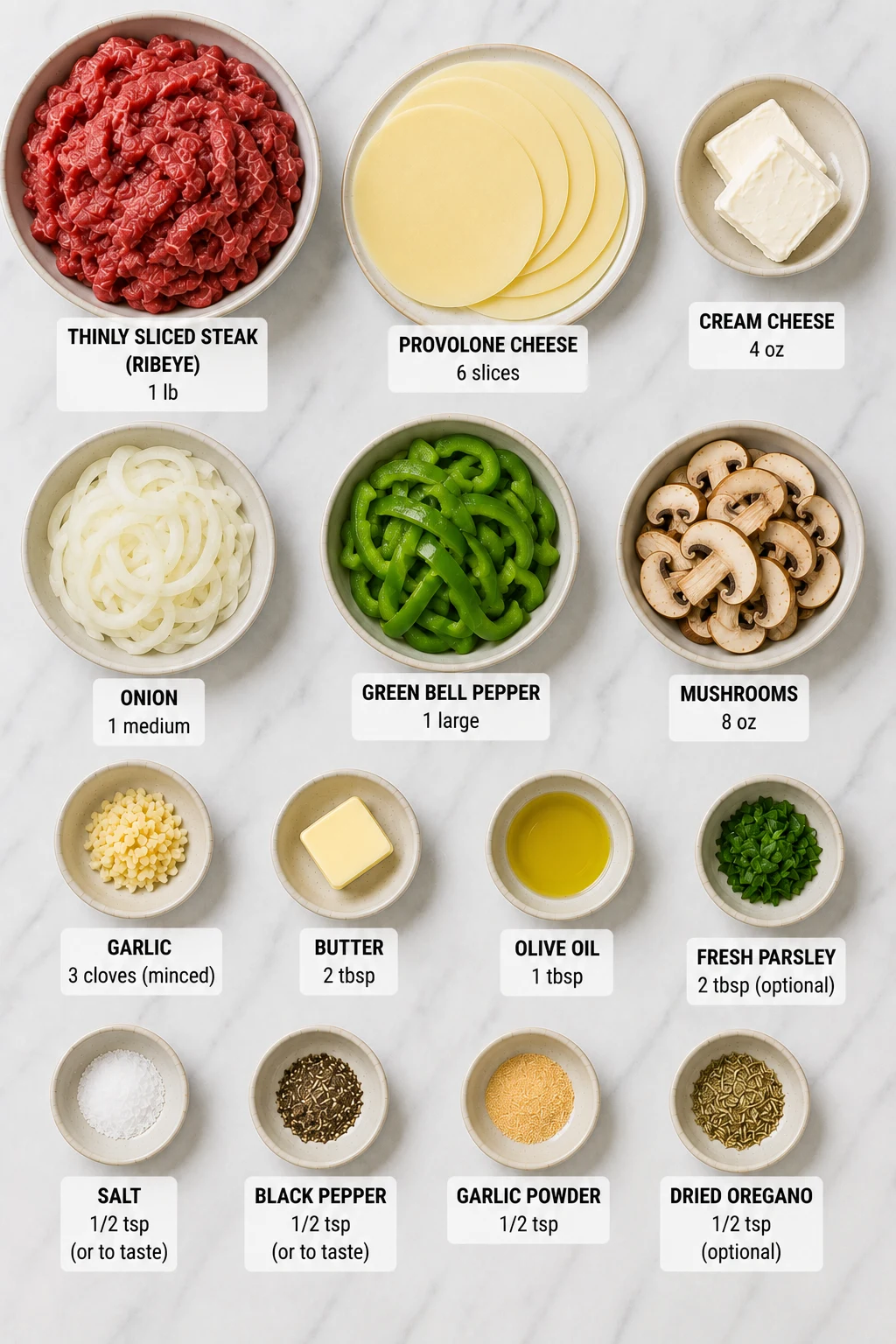 keto philly cheesesteak roll up ingredients