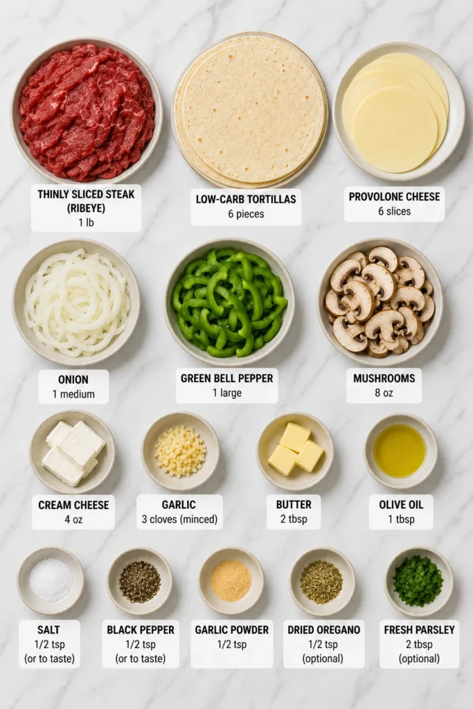 keto philly cheesesteak rolls ingredients
