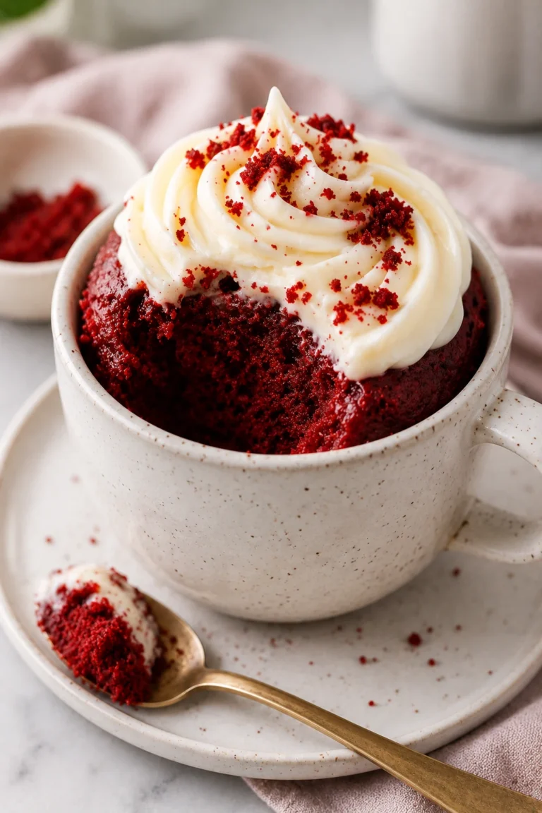 keto red velvet mug cake
