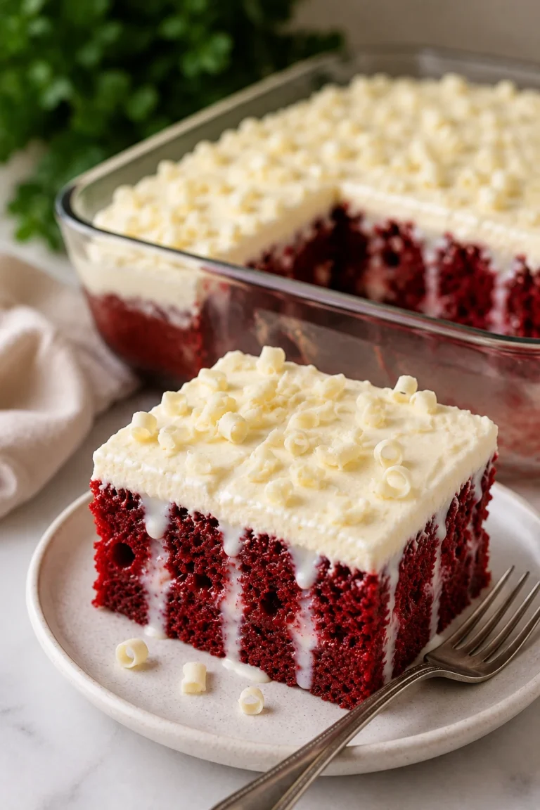 keto red velvet poke cake