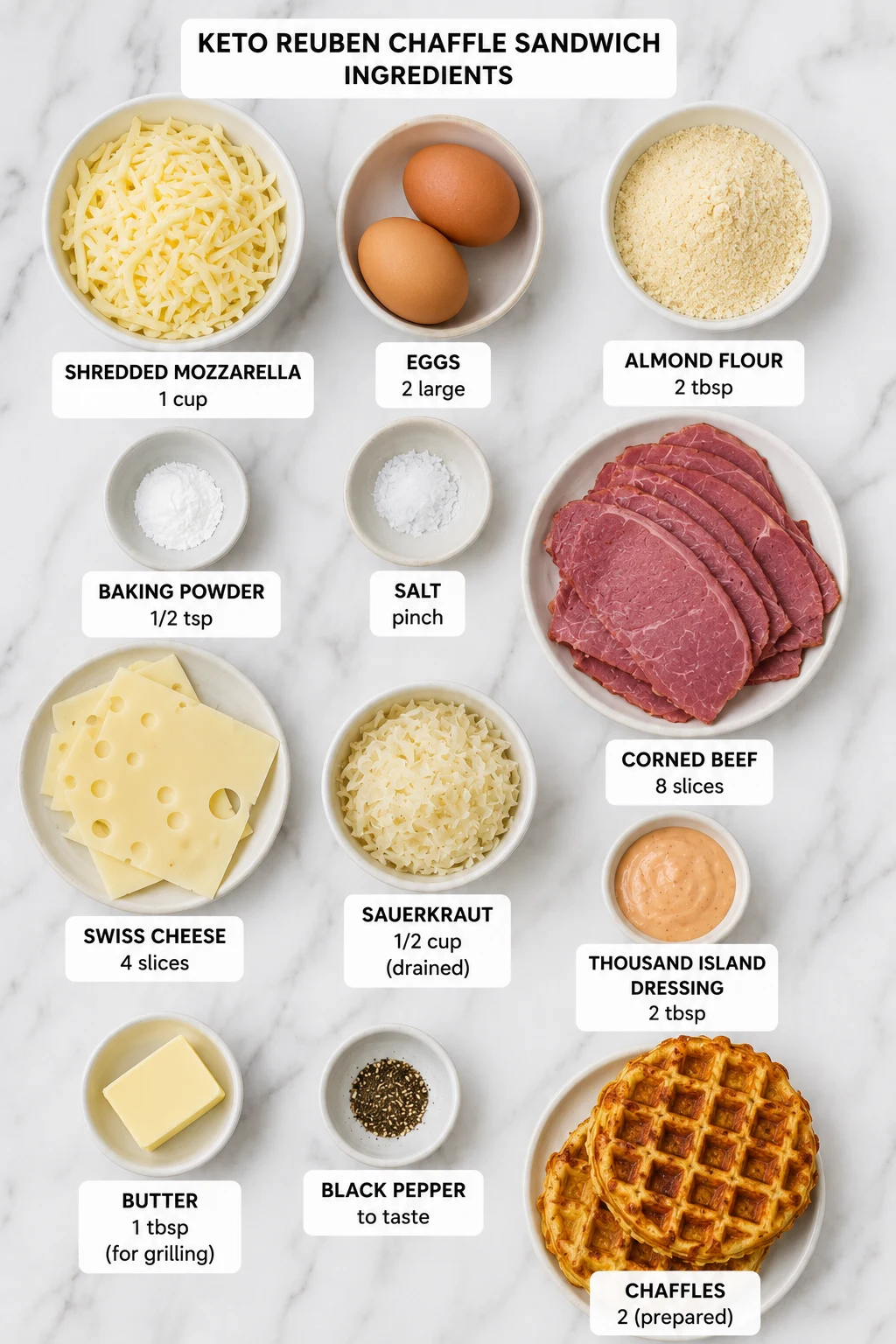 keto reuben chaffle sandwich ingredients