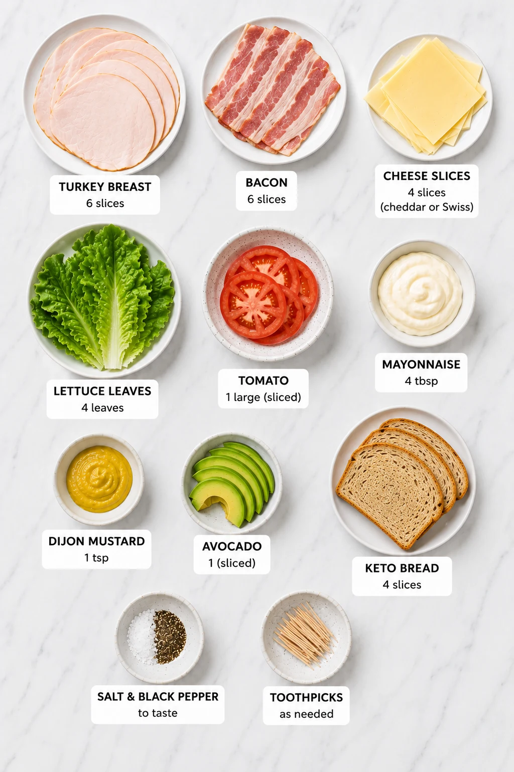 keto turkey club sandwich ingredients