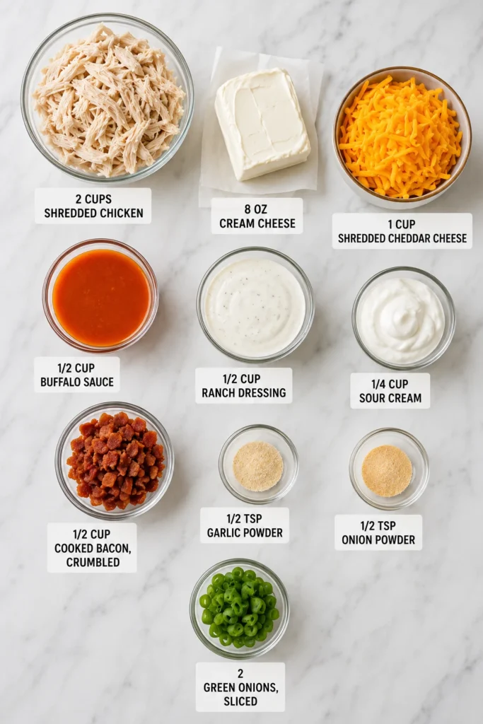 low carb buffalo chicken dip crockpot ingredients