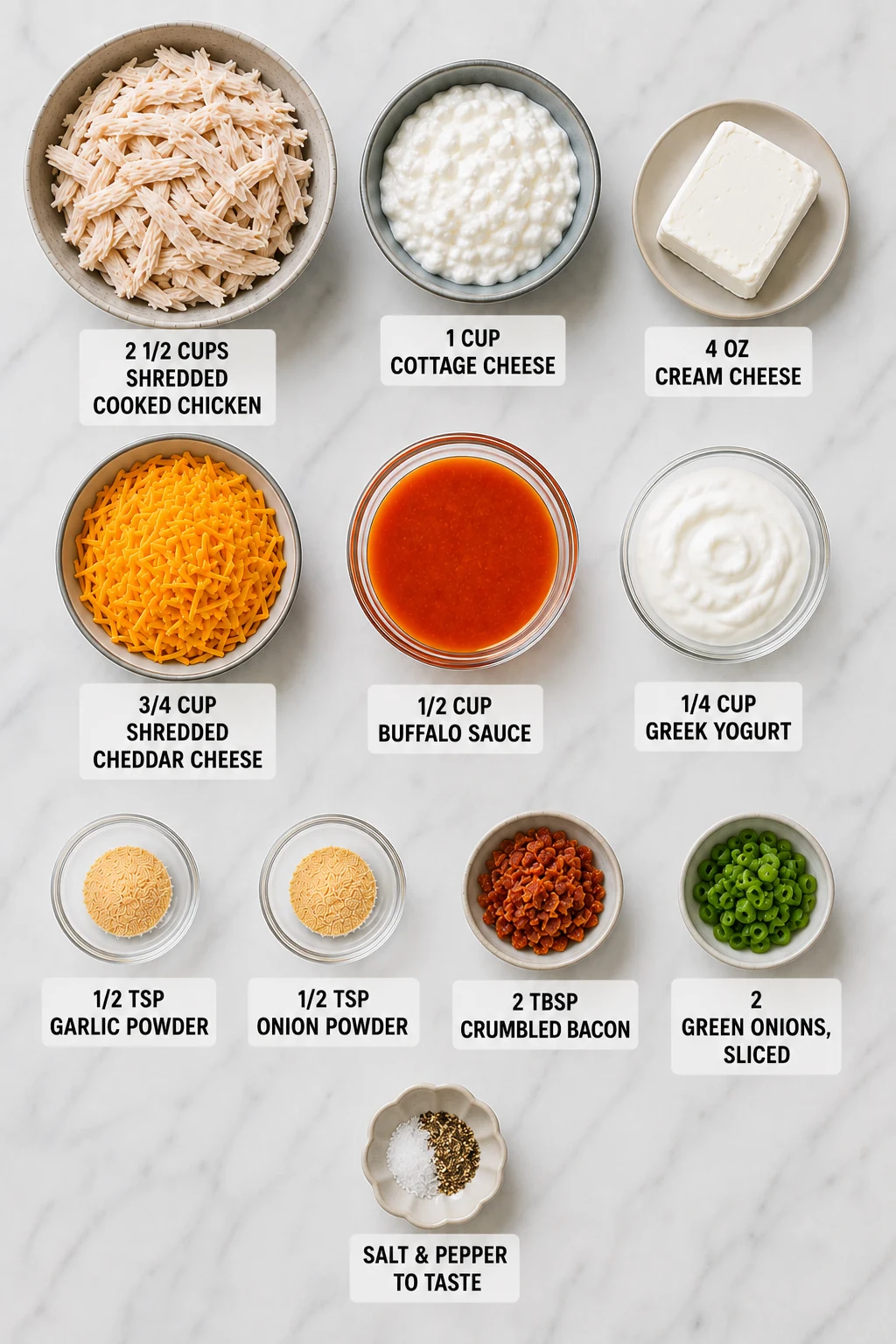 low carb buffalo chicken dip with cottage cheese ingredients