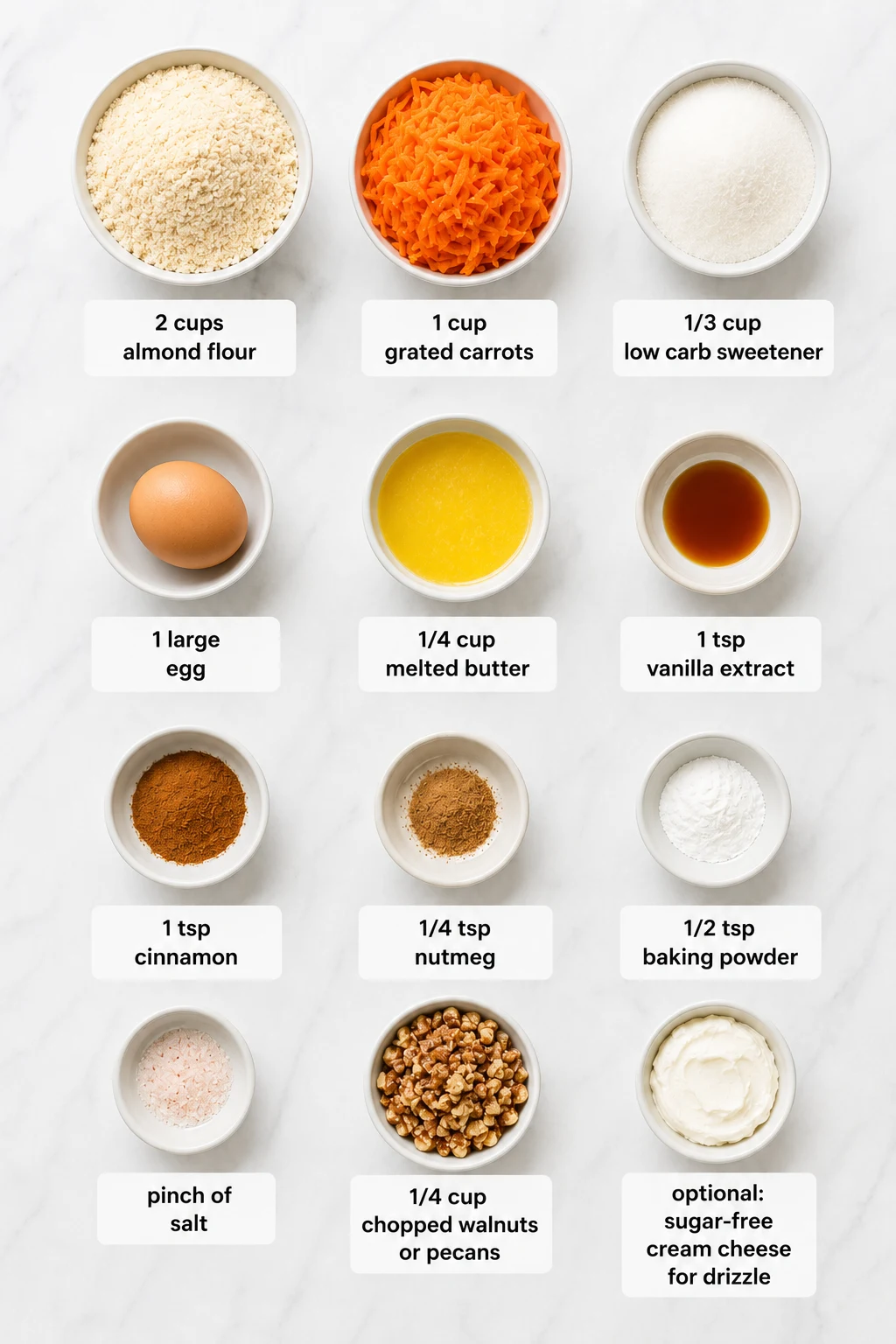 low carb carrot cake cookies ingredients