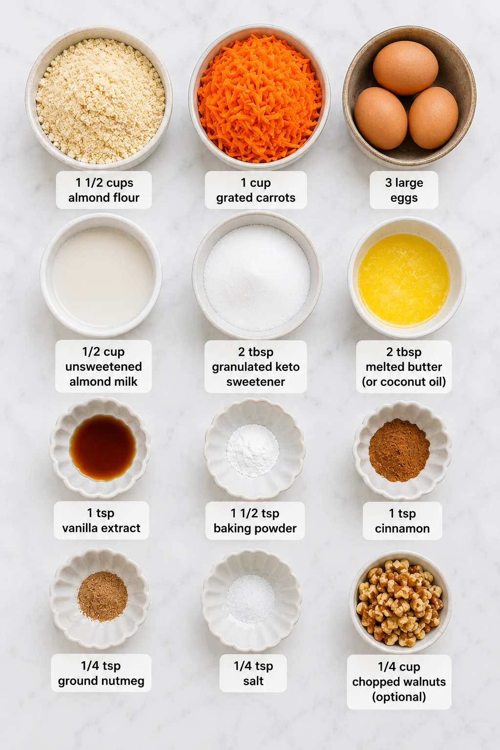 low carb carrot cake pancakes ingredients