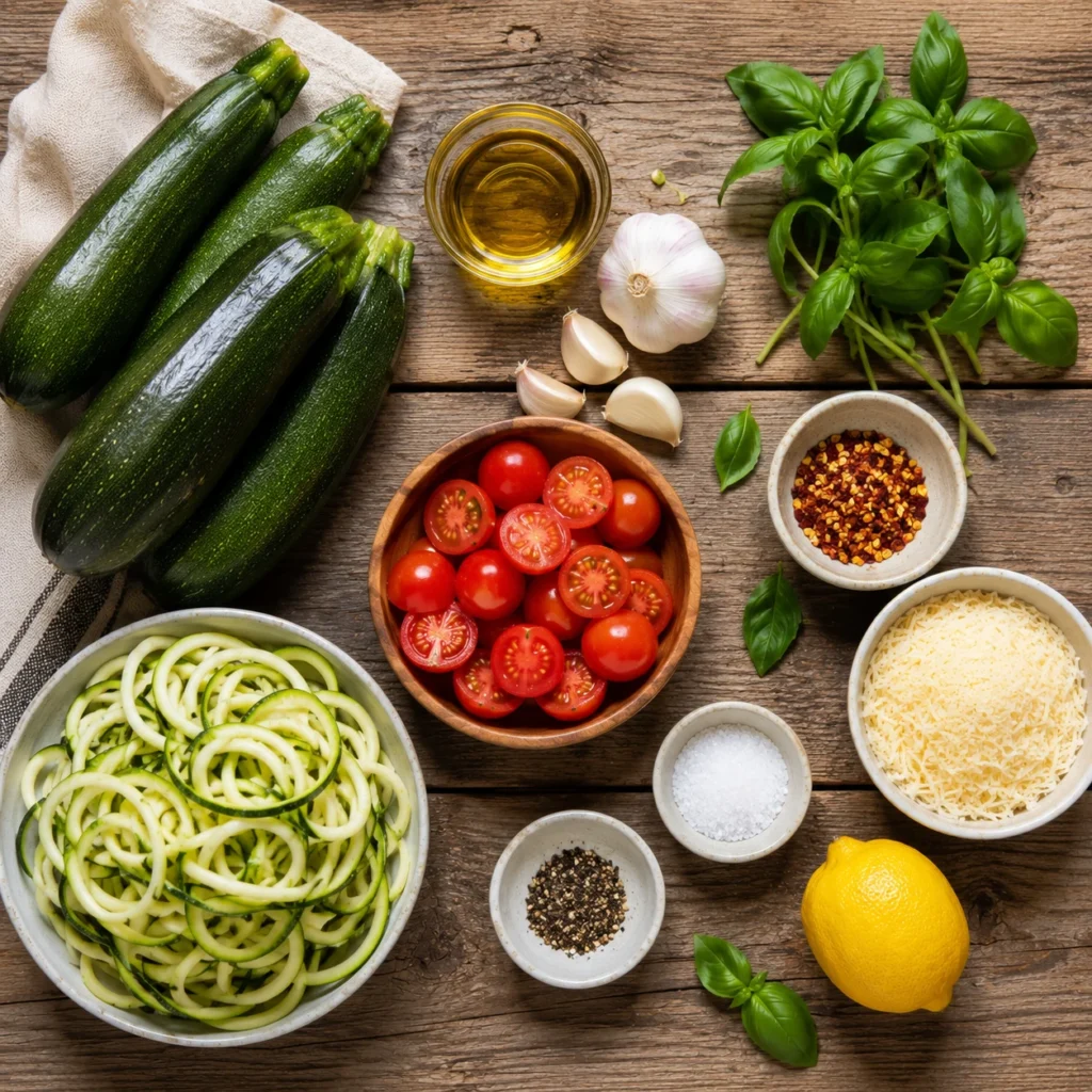 low carb zucchini noodles recipe ingredients 4