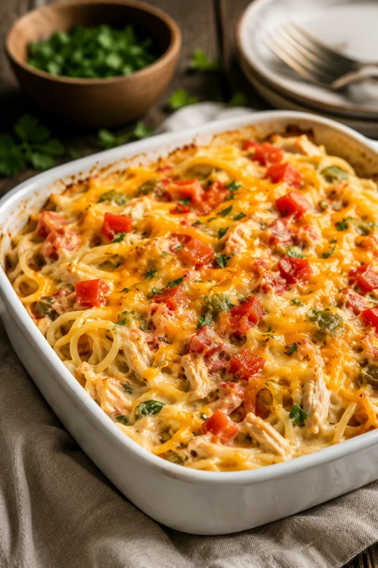 rotel chicken spaghetti casserole