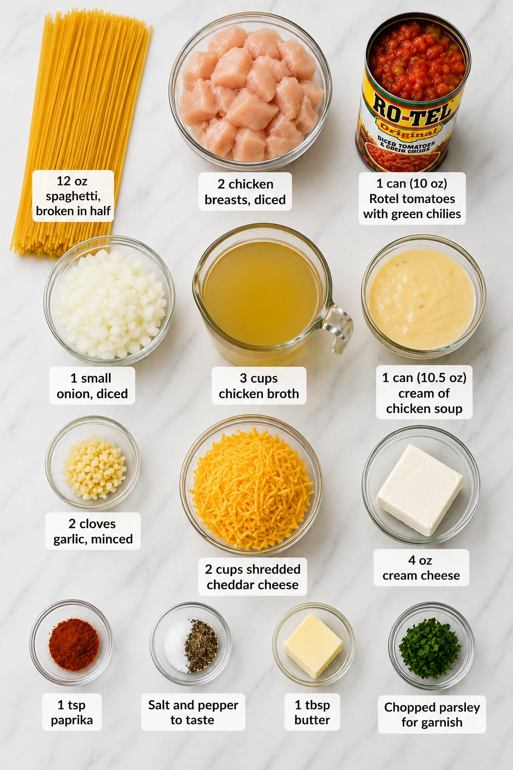 rotel chicken spaghetti instant pot ingredients