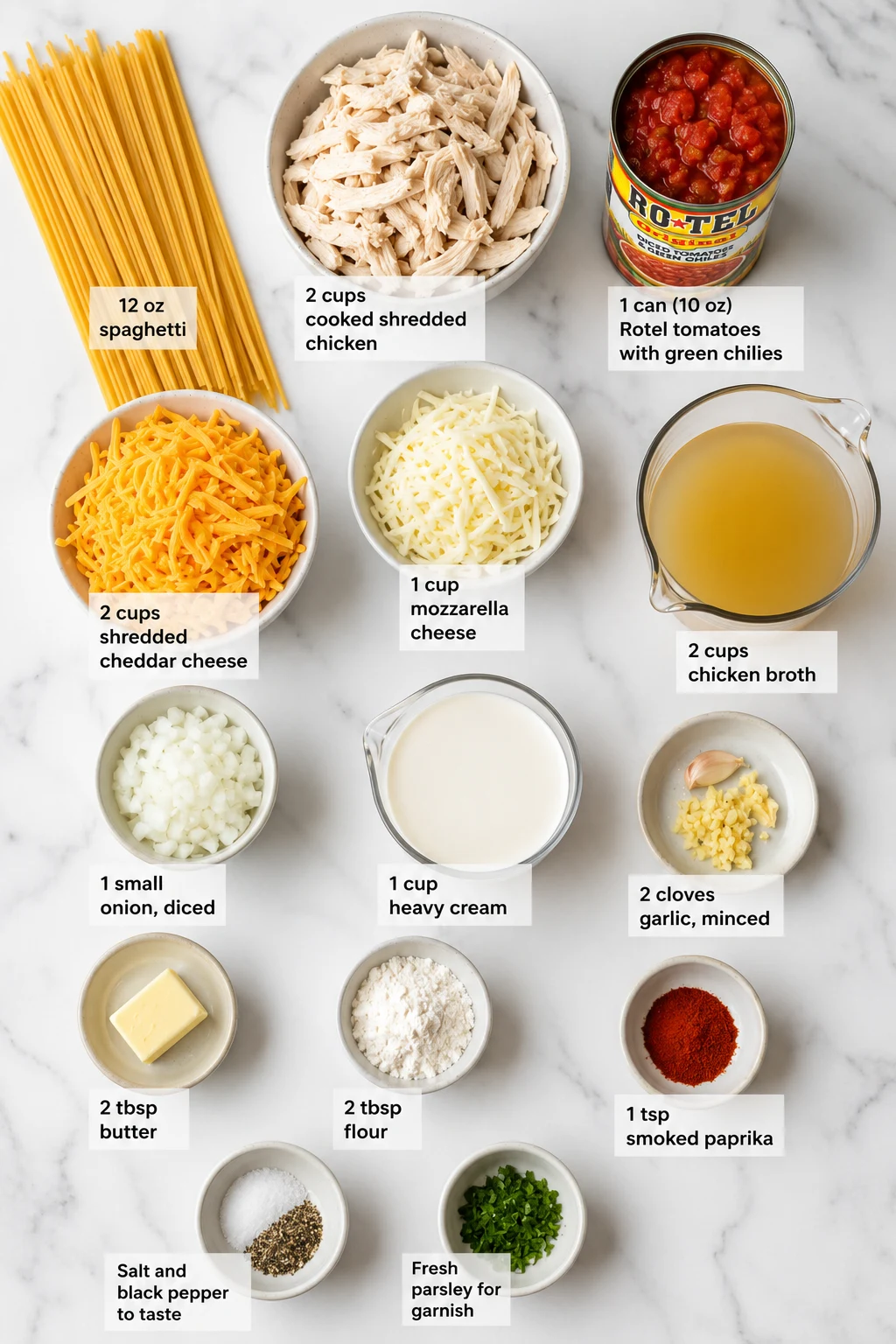 rotel chicken spaghetti without velveeta ingredients