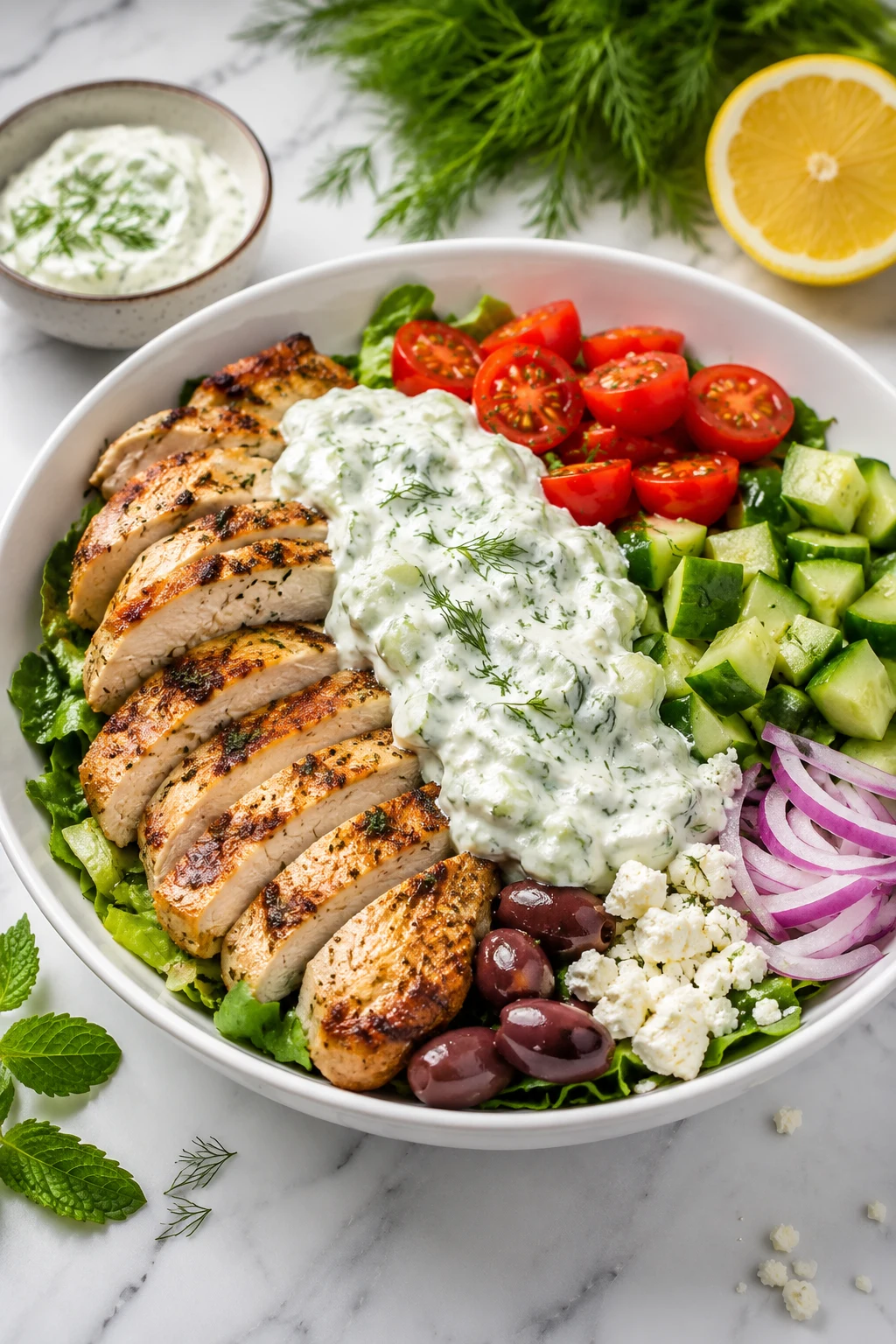 Chicken tzatziki bowl keto