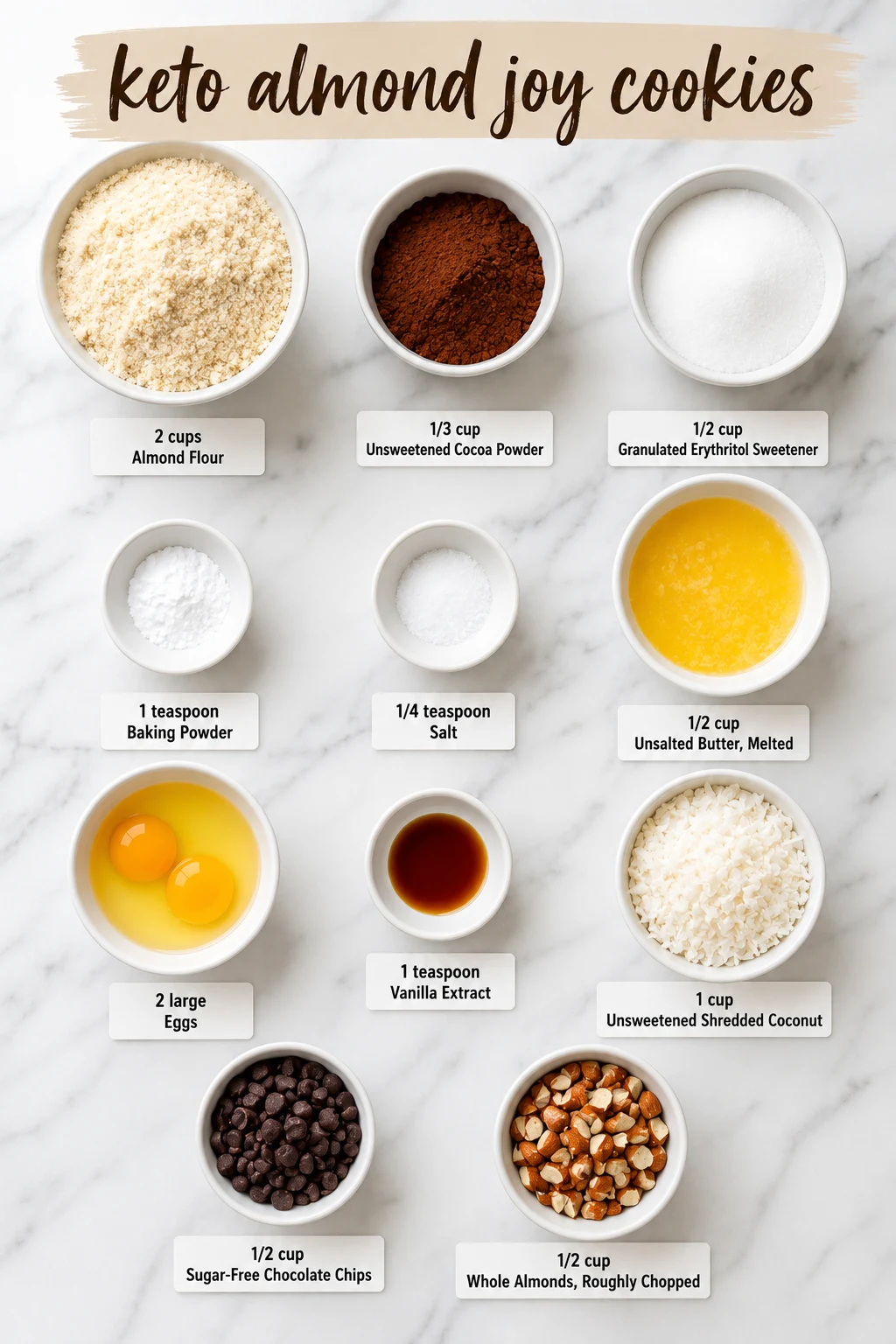 keto almond joy cookies ingredients