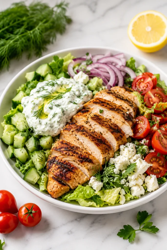keto chicken and tzatziki power bowl