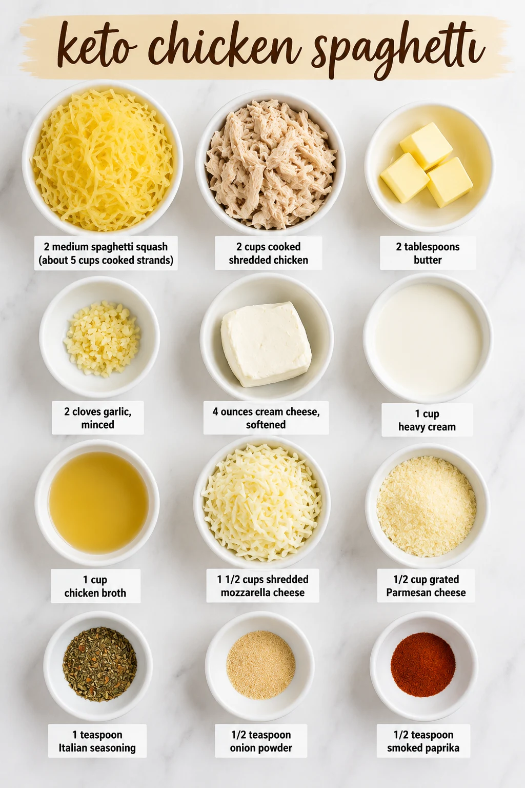 keto chicken spaghetti ingredients