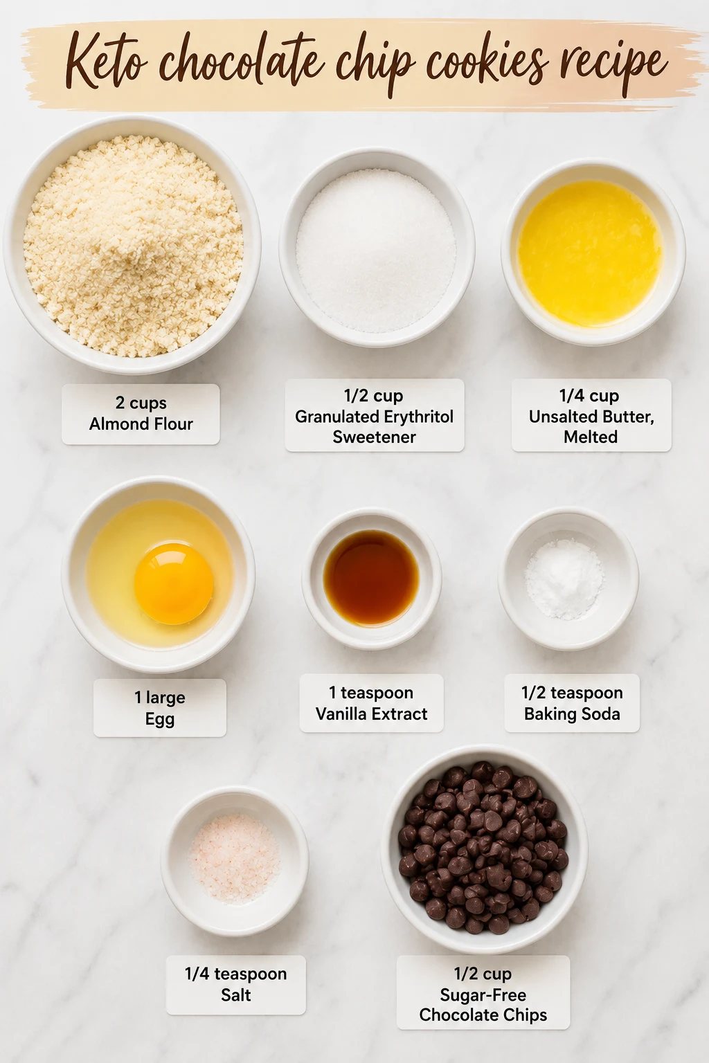 Keto chocolate chip cookies recipe ingredients