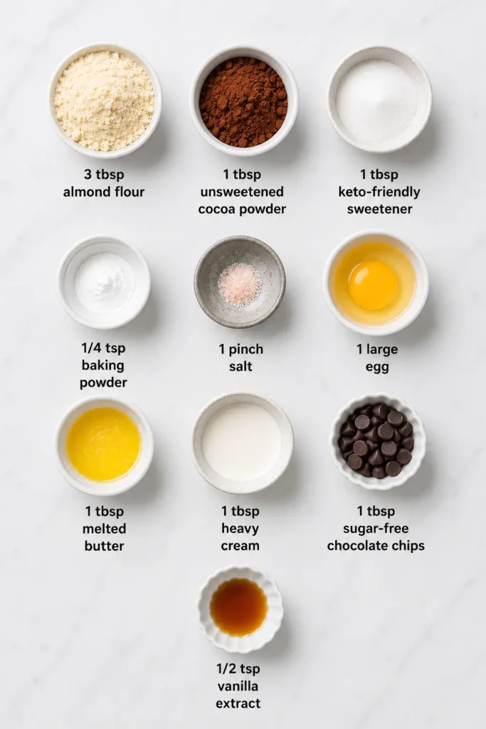 keto chocolate chip mug cake 1