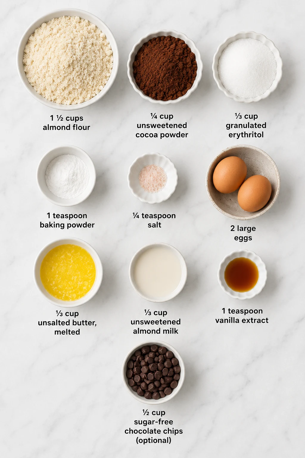 keto chocolate cupcakes ingredients
