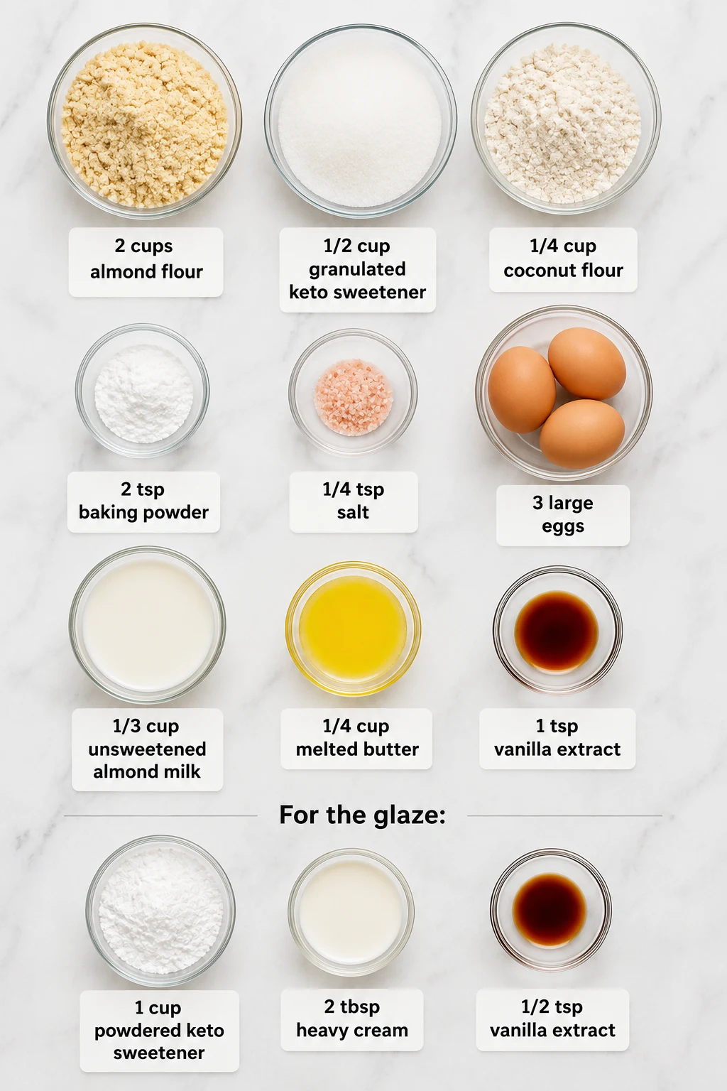 Keto donuts recipe ingredients