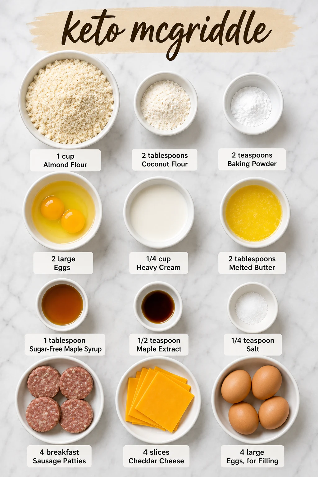 keto mcgriddle ingredients