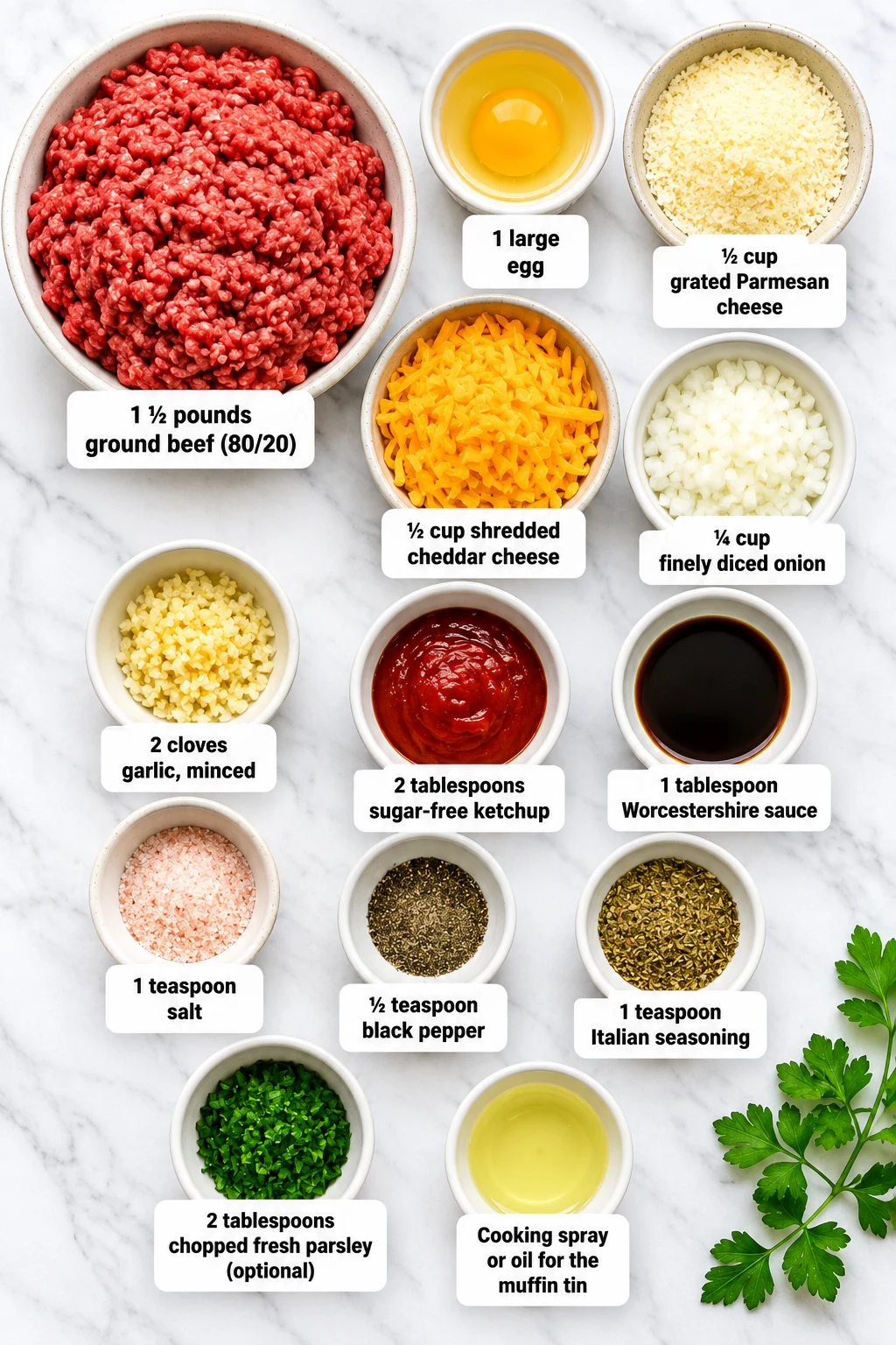 Keto meatloaf muffins ingredients