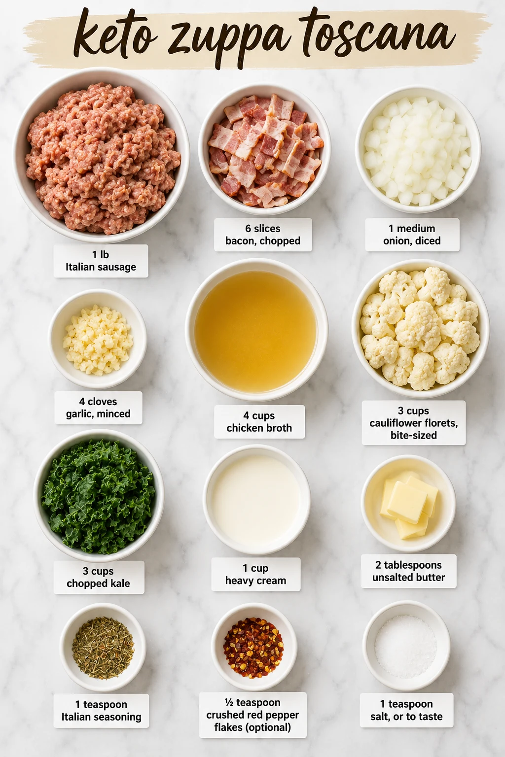 keto zuppa toscana ingredients