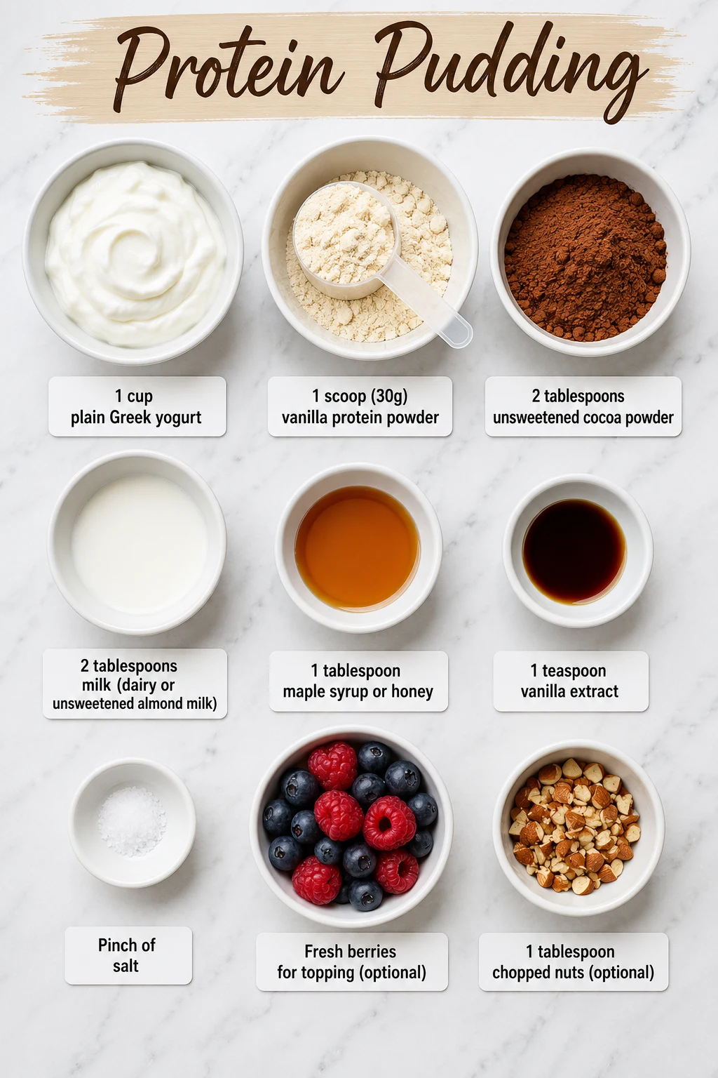 Protein Pudding ingredients