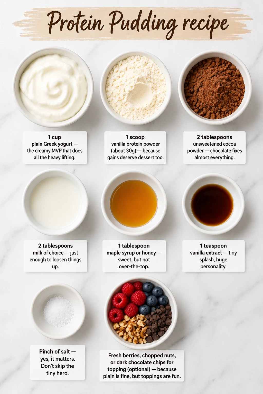Protein Pudding recipe ingredients