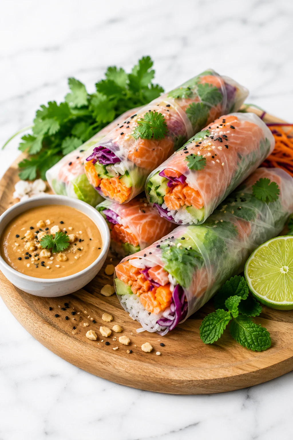 Salmon spring roll recipe — easy step-by-step dish