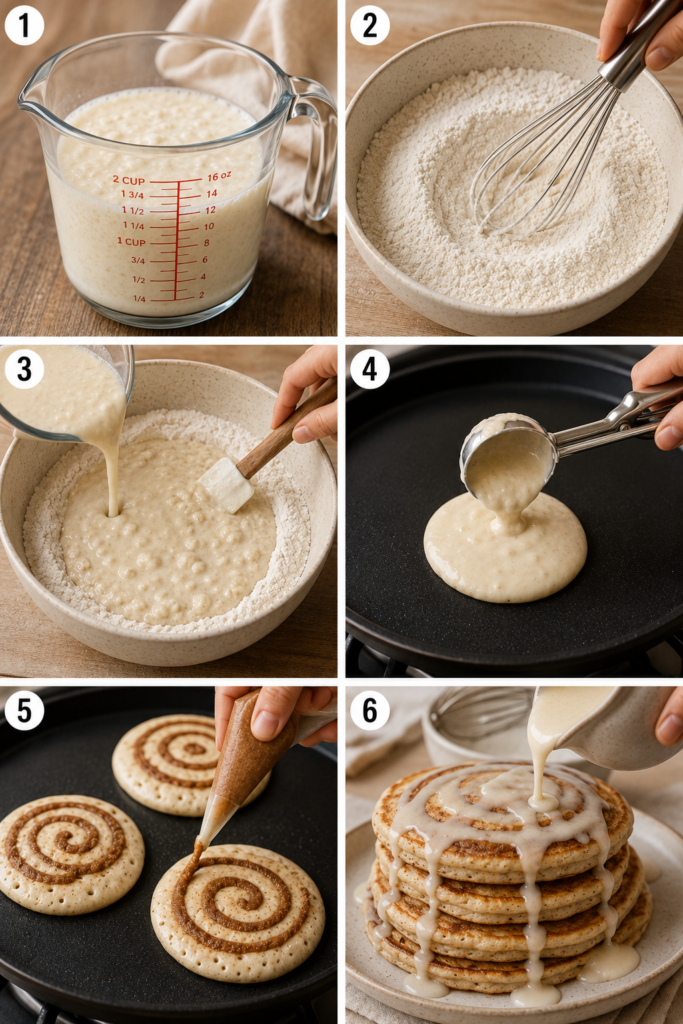 Dairy-Free Cinnamon Roll Pancakes Recipe step by step Dairy-Free Cinnamon Roll Pancakes Recipe