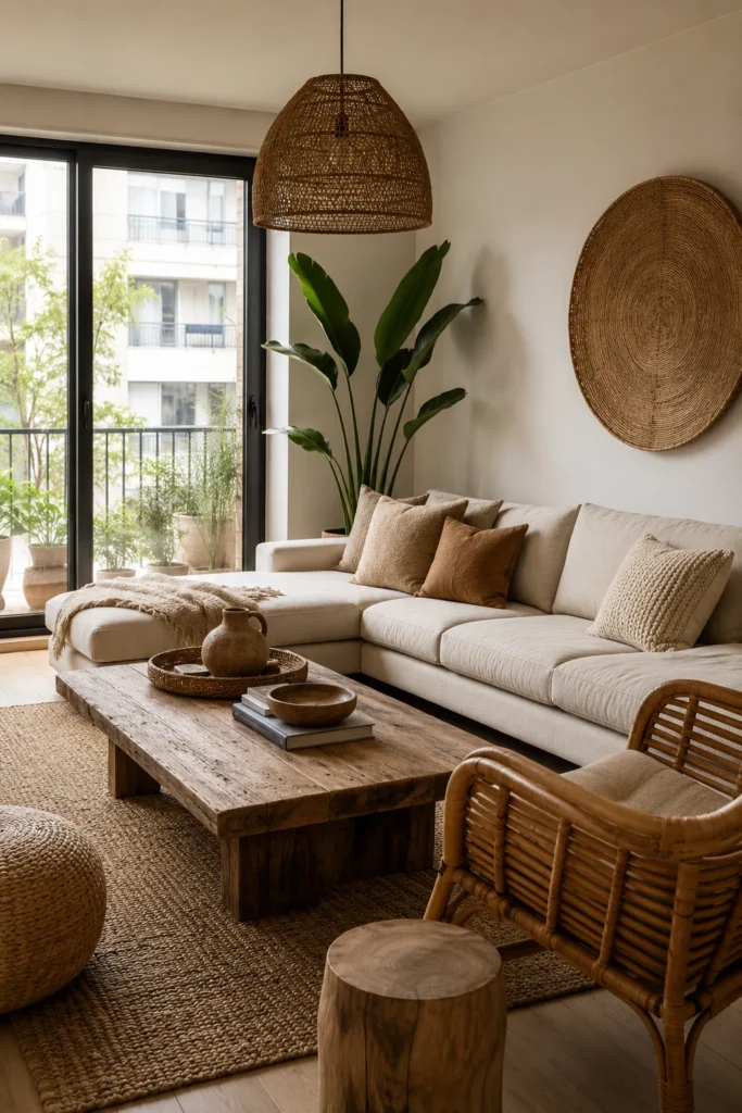 Add Natural Materials for Warm Apartment Inspiration Living Room Style — apartment inspiration living room