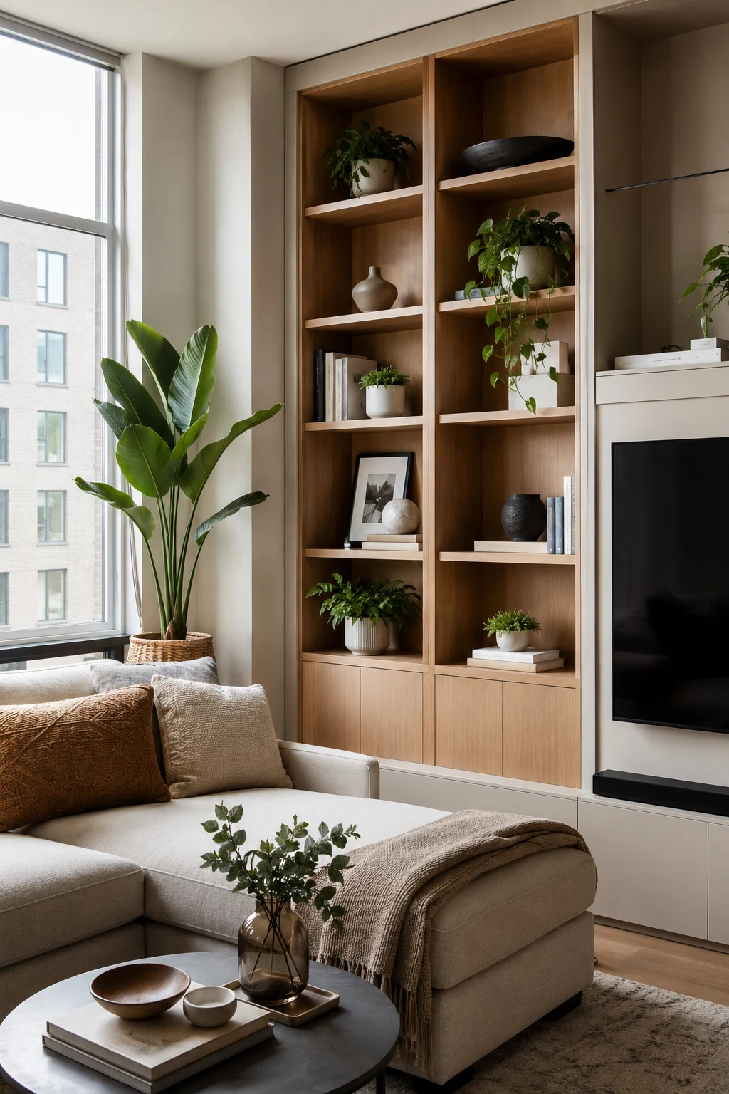 Use Vertical Storage for Apartment Living Room Inspiration — apartment living room inspiration