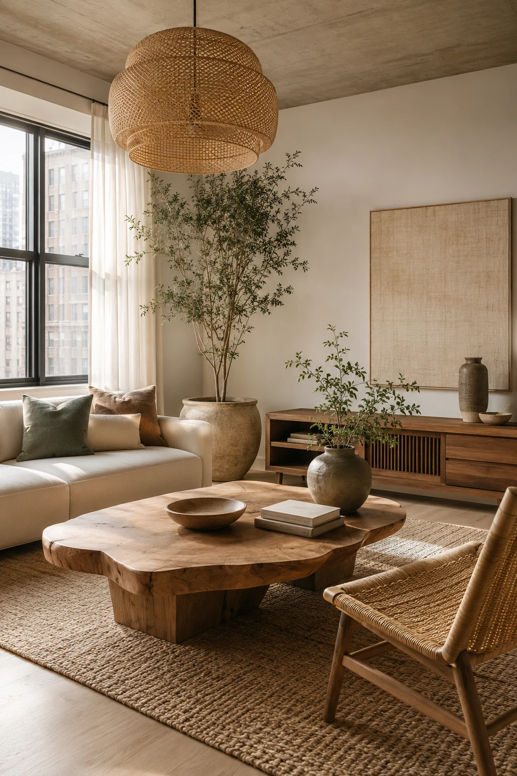 Create Apartment Living Room Inspiration with Natural Materials — apartment living room inspiration