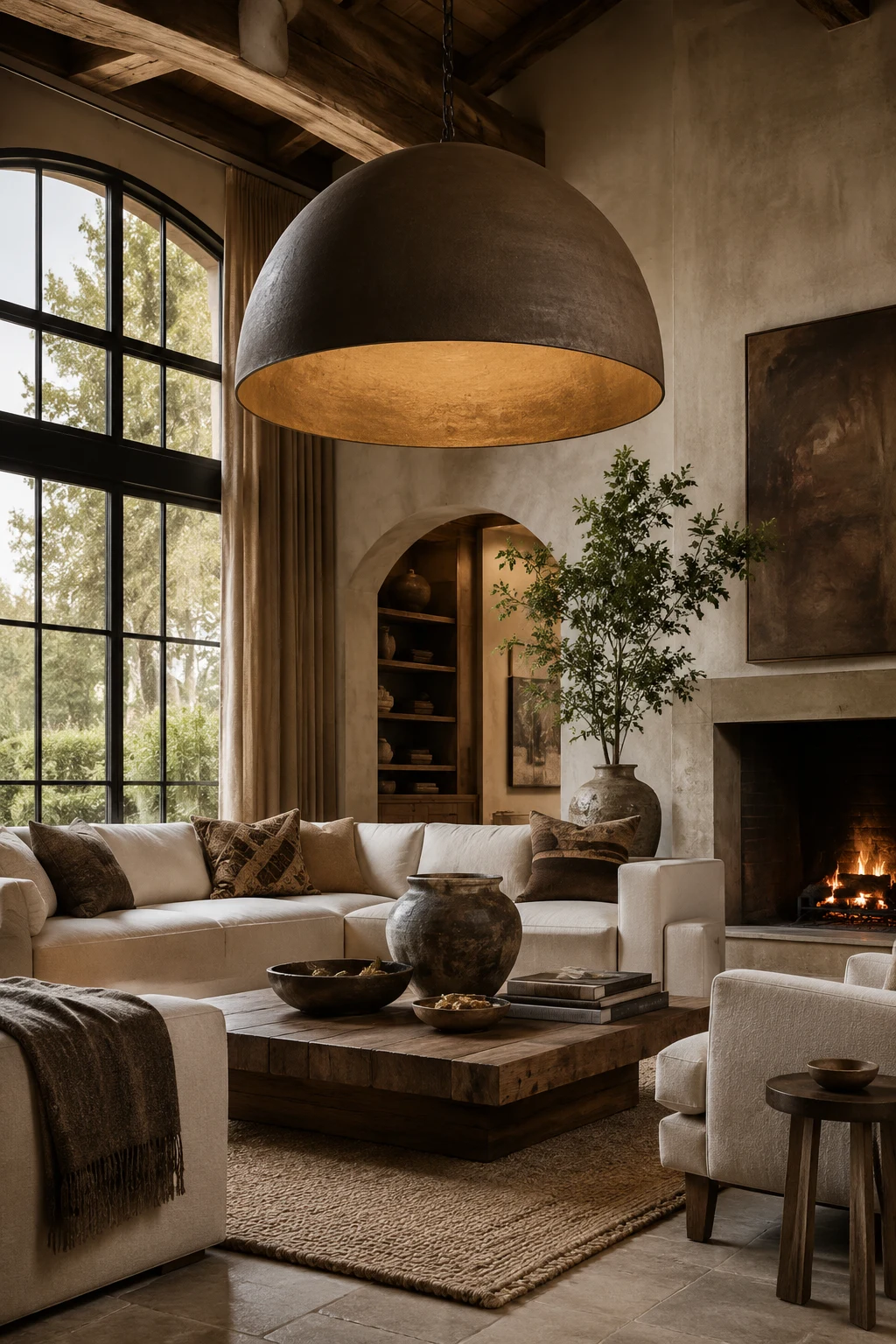 Choose Oversized Lighting That Feels Like Sculpture — arhaus living room inspiration