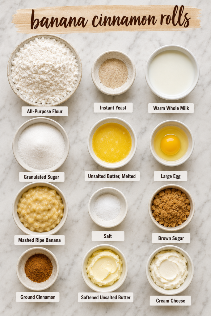 banana cinnamon rolls ingredients banana cinnamon rolls