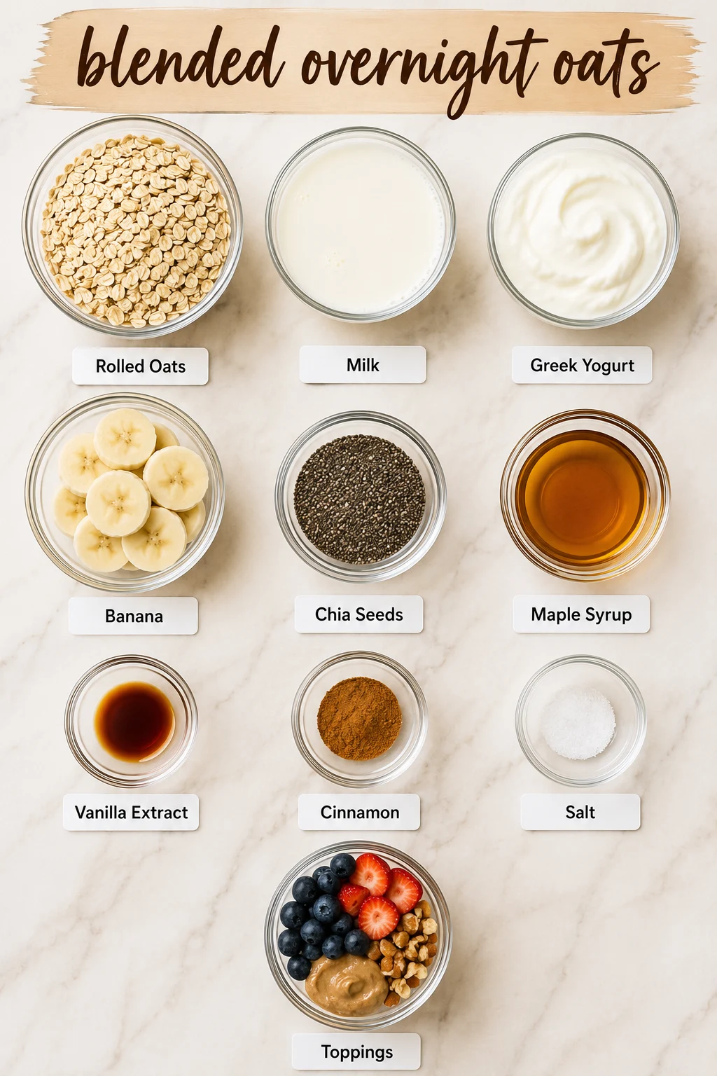 blended overnight oats ingredients blended overnight oats ingredients